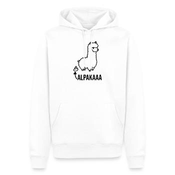 Alpaka Lama Kaka lustiger Spruch - Männer Premium Bio Hoodie - Weiß - Vorne - Nico (187cm)