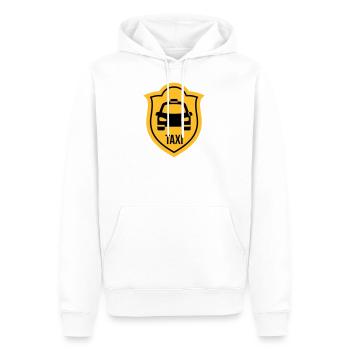 Taxi - Männer Premium Bio Hoodie - Weiß - Vorne - Nico (187cm)