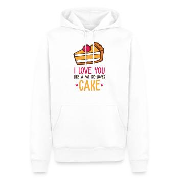 I love you like a fat kid loves cake - Sweat à capuche Premium bio Homme - blanc - Devant - Nico (187cm)