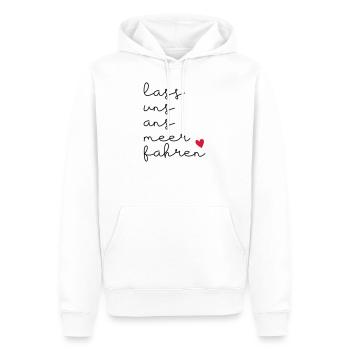 Lass uns ans Meer fahren version 2 Spruch - Männer Premium Bio Hoodie - Weiß - Vorne - Nico (187cm)