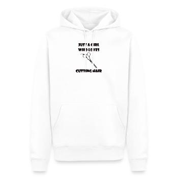 Frisöse Scheren Friseur Schere Kamm Frau Mädchen - Männer Premium Bio Hoodie - Weiß - Vorne - Nico (187cm)