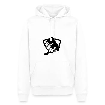 Rugby - Sweat à capuche Premium bio Homme - blanc - Devant - Nico (187cm)
