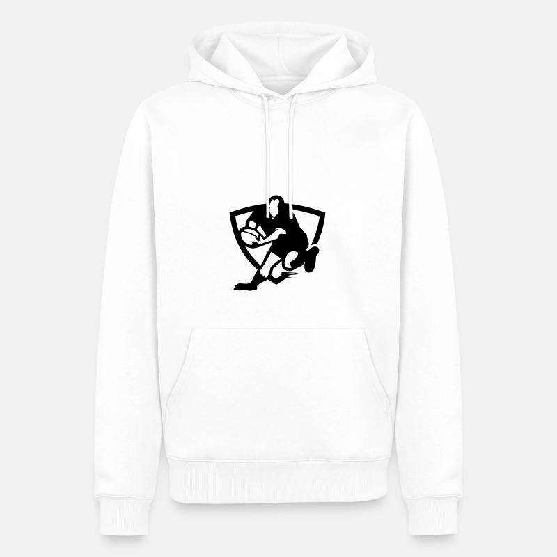 Rugby - Men’s Premium Organic Hoodie - white