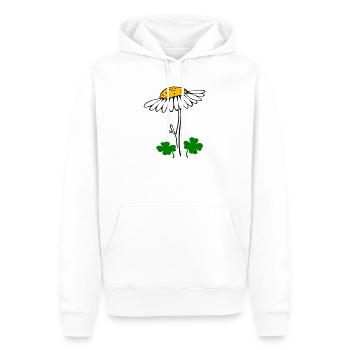Lucky clover, chamomile blossom - Men’s Premium Organic Hoodie - white - Front - Nico (187cm)