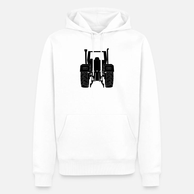 Ackerschlepper hinten - Männer Premium Bio Hoodie - Weiß