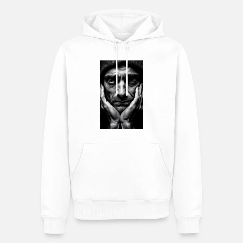 Penseur Guy - Sweat à capuche Premium bio Homme - blanc