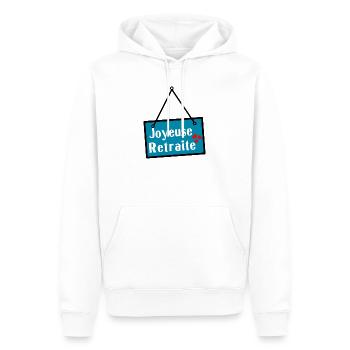 JOYEUSE RETRAITE. RETRAITE - Sweat à capuche Premium bio Homme - blanc - Devant - Nico (187cm)