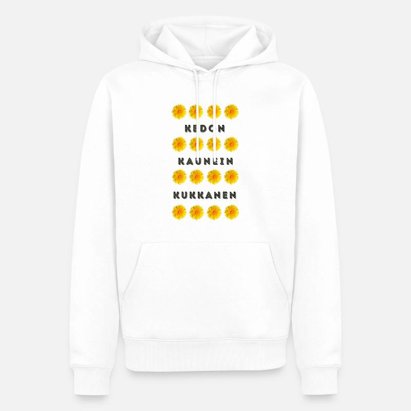 LA PLUS BELLE FLEUR DU CHAMP - Sweat à capuche Premium bio Homme - blanc