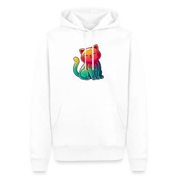 Cat - Men’s Premium Organic Hoodie - white - Front - Nico (187cm)