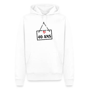 40. 40 YEARS. 40th ANNIVERSARY. 40 YEARS ANNIVERSARY. - Men’s Premium Organic Hoodie - white - Front - Nico (187cm)