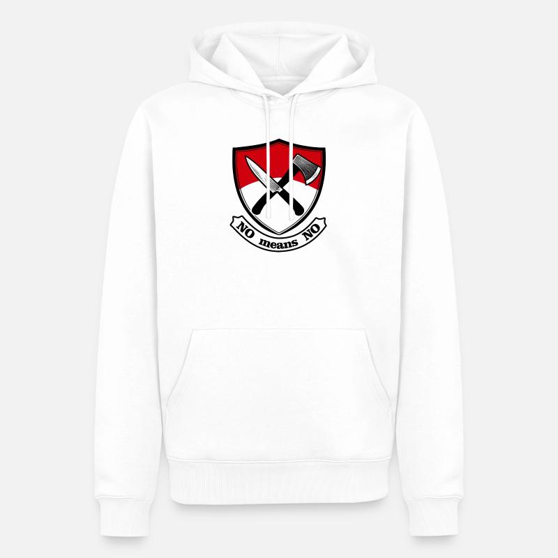 Bouclier avec hache et couteau - Sweat à capuche Premium bio Homme - blanc