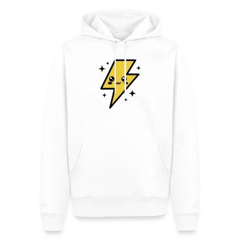 Éclair kawaii avec visage expressif - Sweat à capuche Premium bio Homme - blanc - Devant - Nico (187cm)