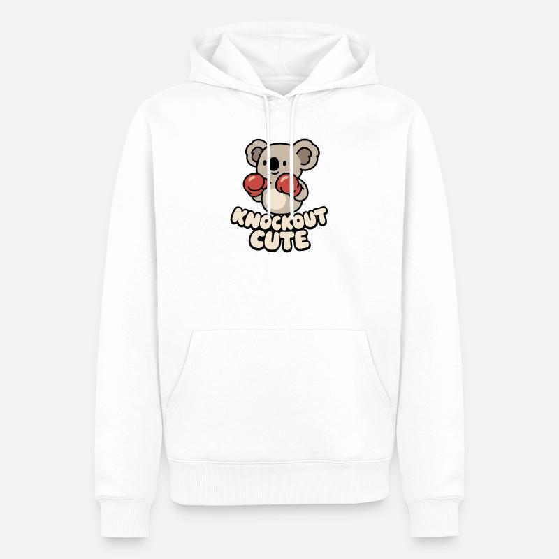 Koala Knockout Mignon - Sweat à capuche Premium bio Homme - blanc