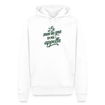 La montagne vous appelle ! - Sweat à capuche Premium bio Homme - blanc - Devant - Nico (187cm)