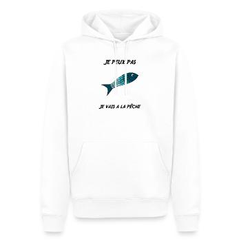 ICH KANN NICHT. ICH HABE GEFIEDERT. FISCHER. HUMOR. RUHESTAND - Männer Premium Bio Hoodie - Weiß - Vorne - Nico (187cm)