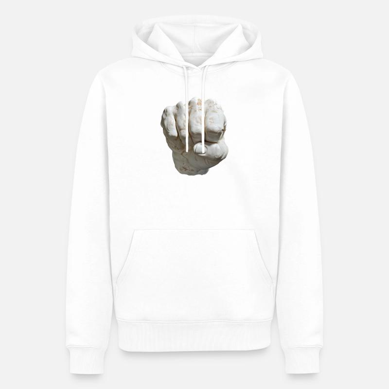 Look de marbre à poing fixe - Sweat à capuche Premium bio Homme - blanc