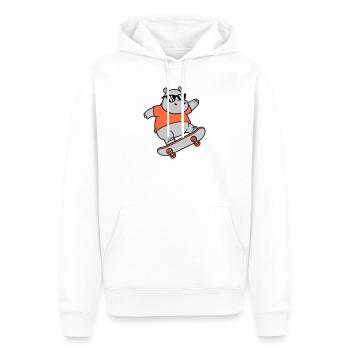 Vecteur de skateboard hippopotame cool - Sweat à capuche Premium bio Homme - blanc - Devant - Nico (187cm)