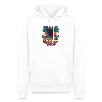 Les raisins pressent Écrasent Écrasent Font du vin - Sweat à capuche Premium bio Homme - blanc - Devant - Nico (187cm)