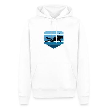 Concentration pure de plongée - Sweat à capuche Premium bio Homme - blanc - Devant - Nico (187cm)