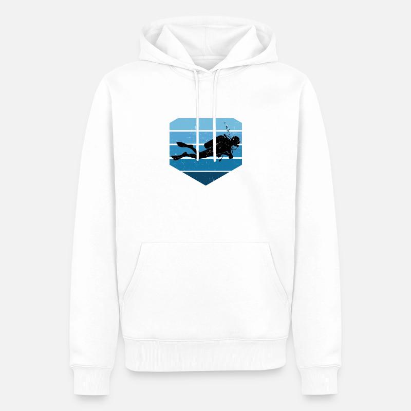 Concentration pure de plongée - Sweat à capuche Premium bio Homme - blanc