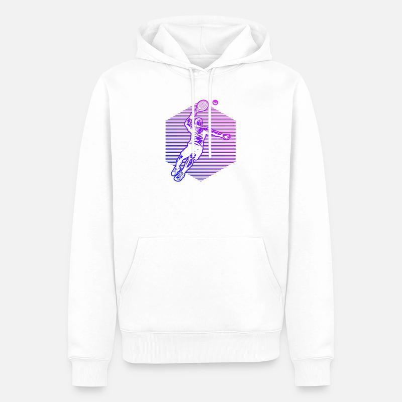 Conception du Padel Power Padel - Sweat à capuche Premium bio Homme - blanc
