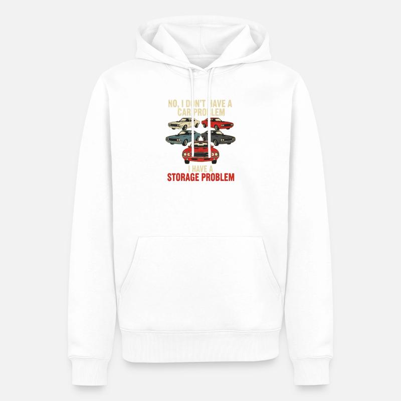 Storage Problem Car Meme Tee - Männer Premium Bio Hoodie - Weiß