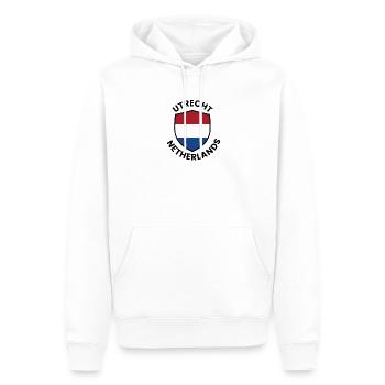 Utrechter Schild Niederländische Flagge - Männer Premium Bio Hoodie - Weiß - Vorne - Nico (187cm)