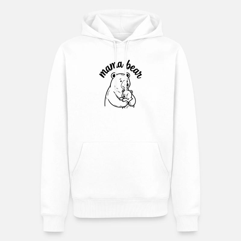 Bärenmama - Männer Premium Bio Hoodie - Weiß