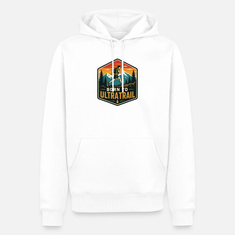 Né pour l’Ultra Trail - Sweat à capuche Premium bio Homme - blanc
