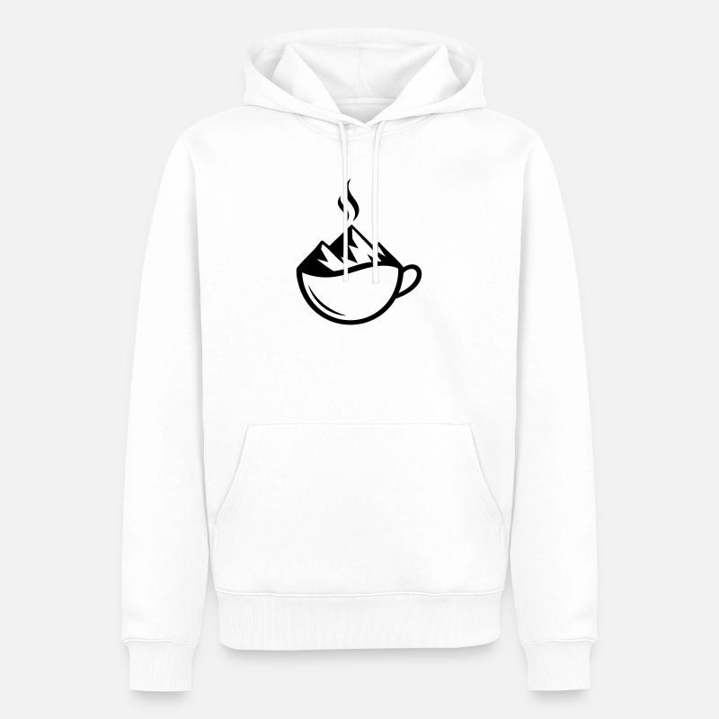 Tasse d’extérieur Mountain Coffee - Sweat à capuche Premium bio Homme - blanc