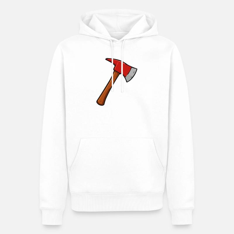 Hache - Sweat à capuche Premium bio Homme - blanc