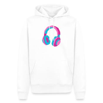 Kopfhörer 80er Retro Synthwave DJ Musik Gamer - Männer Premium Bio Hoodie - Weiß - Vorne - Nico (187cm)