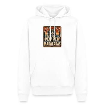 Pew Pew Madafakas Katze - Männer Premium Bio Hoodie - Weiß - Vorne - Nico (187cm)