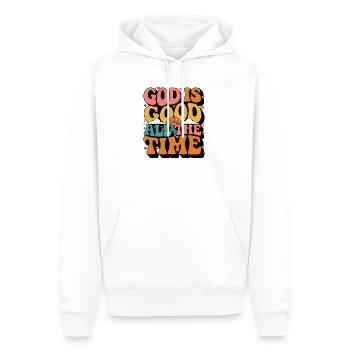 God Is Good All The Time Retro - Men’s Premium Organic Hoodie - white - Front - Nico (187cm)