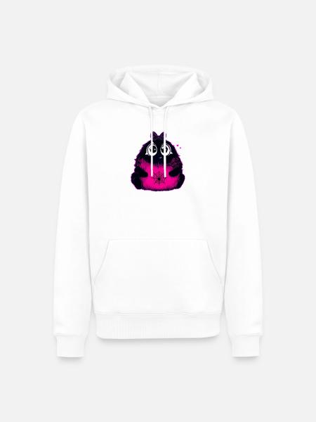 Kawaii Flauschmonster mit Netzbauch - Männer Premium Bio Hoodie - Weiß