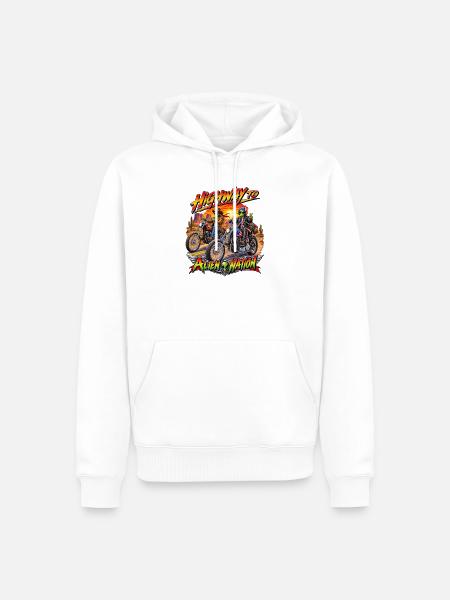 Alien Nation Motorrad Riders - Männer Premium Bio Hoodie - Weiß