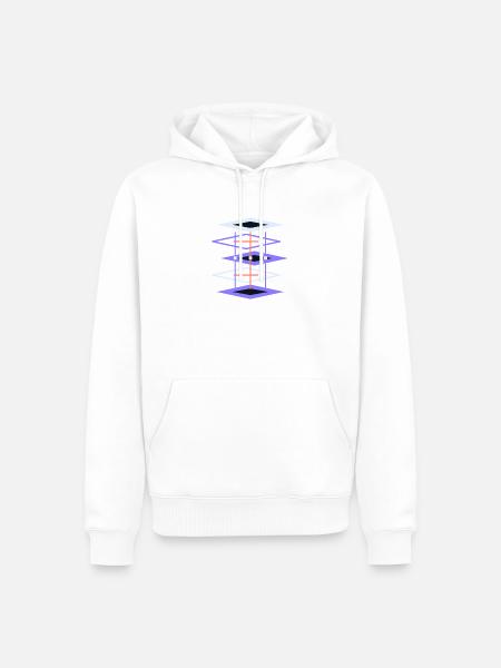 Geometrisches Gitterprisma - Männer Premium Bio Hoodie - Weiß