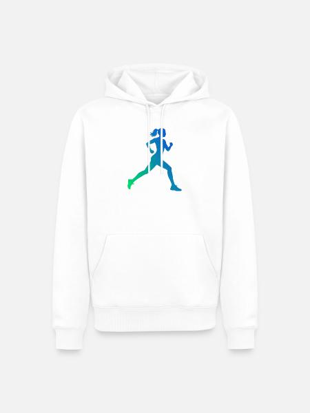 Geschenkidee für eine Running mit Running - Männer Premium Bio Hoodie - Weiß