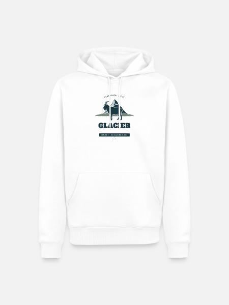 Glacier National Park Bergziege - Männer Premium Bio Hoodie - Weiß