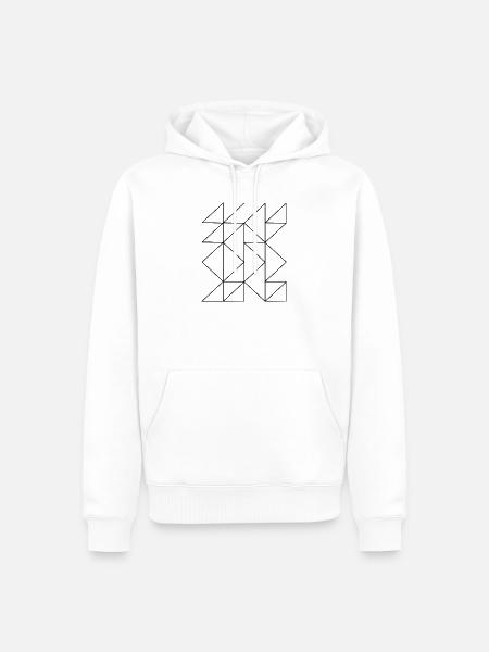 Geometrische Linienzusammensetzung - Männer Premium Bio Hoodie - Weiß