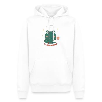 Kleiner Frosch 1% Verbleibend - Männer Premium Bio Hoodie - Weiß - Vorne - Nico (187cm)