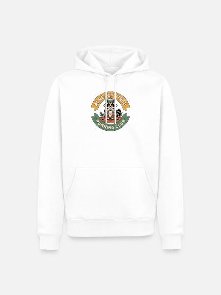 Raccoon Running Club - Männer Premium Bio Hoodie - Weiß