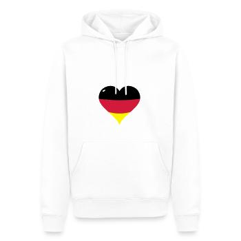 Deutschland-Herz - Männer Premium Bio Hoodie - Weiß - Vorne - Nico (187cm)
