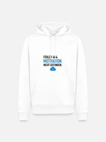 Fehler 404 Motivation - Männer Premium Bio Hoodie - Weiß