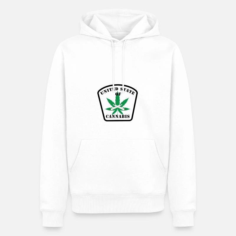 DEVAULT Gras 07 - Männer Premium Bio Hoodie - Weiß