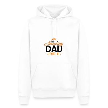 Väter mit Bart sind besser. Papa mit Bart - Männer Premium Bio Hoodie - Weiß - Vorne - Nico (187cm)