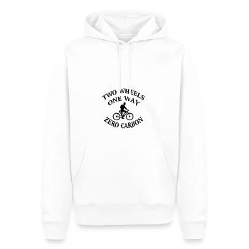 Citation fun vélo cycliste écologie - Sweat à capuche Premium bio Homme - blanc - Devant - Nico (187cm)