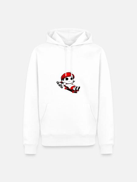 Kathi relaxes on a skateboard. - Men’s Premium Organic Hoodie - white
