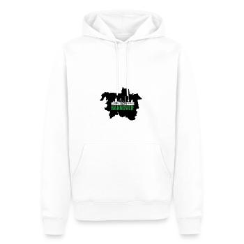 Hannover Skyline im Umriss - Männer Premium Bio Hoodie - Weiß - Vorne - Nico (187cm)