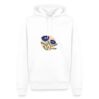 Blumen blau - Männer Premium Bio Hoodie - Weiß - Vorne - Nico (187cm)